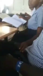 High School Girl Gives Handjob In Class