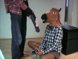 Horny Slut Takes Horse Dick