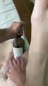 Wine Bottle Inside Pussy